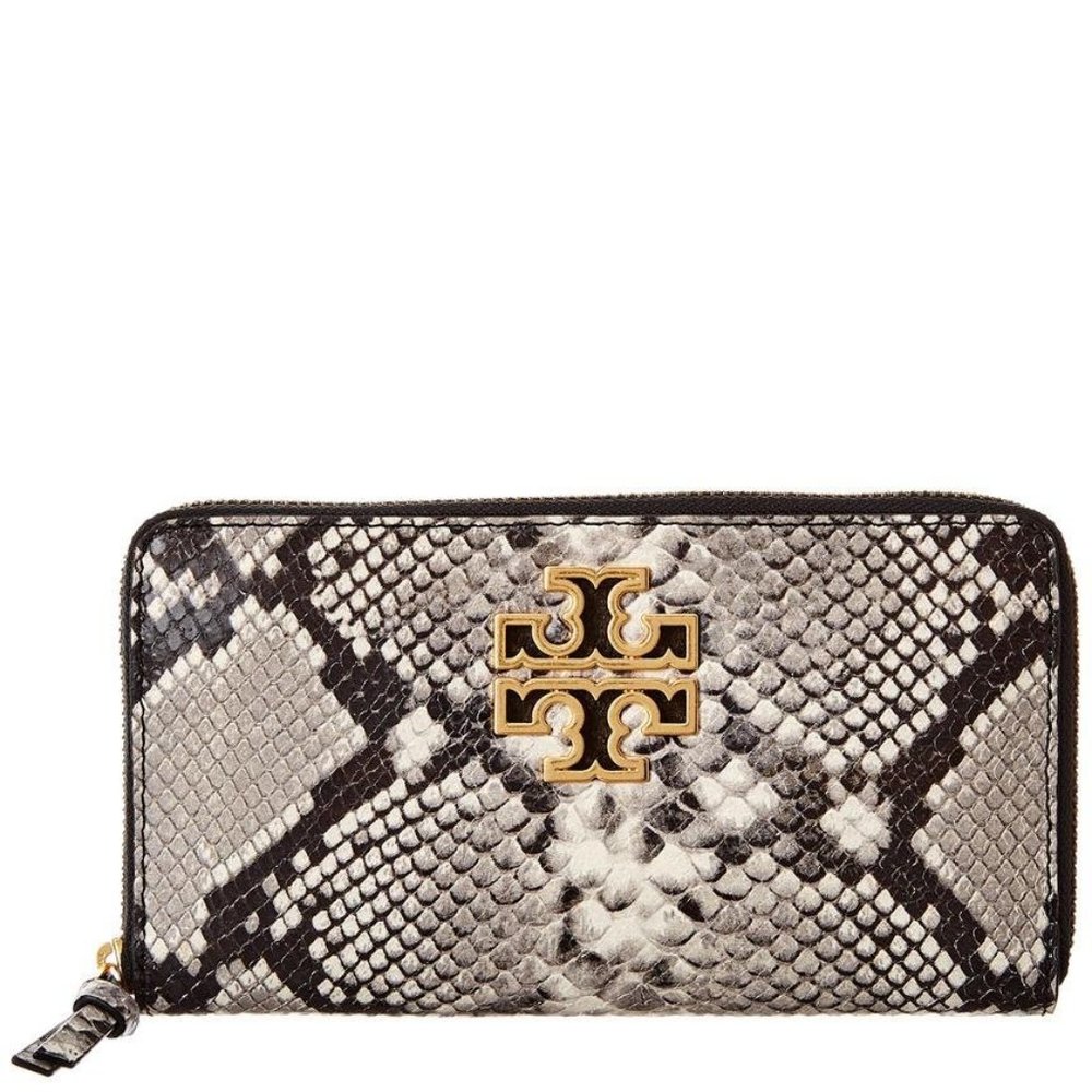 Tory Burch Britten Zip Continental Snake Wallet